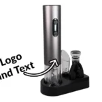 Personalized electric wine opener set with custom engraving – front view