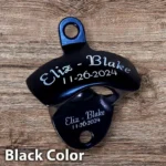 Personalized wall mounted bottle opener with custom engraved name