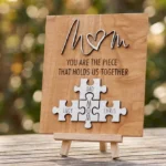 Personalized Mom Puzzle Sign – Custom Wooden Mother’s Day Gift with Kids’ Names