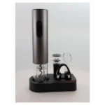 Personalized electric wine opener set with foil cutter, stopper and pourer